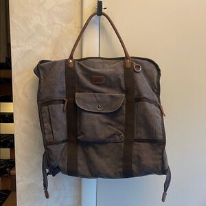Gray & Black S-Zone Garment Bag w/Leather Handles, like new!